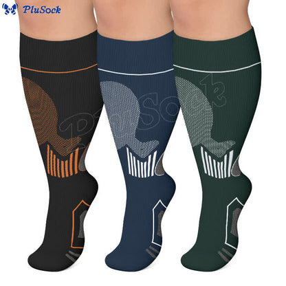 Plusock Plus Size Contrast Sport Compression Socks - image 0