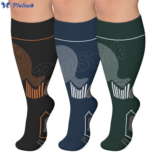 Plusock Plus Size Contrast Sport Compression Socks - image 0
