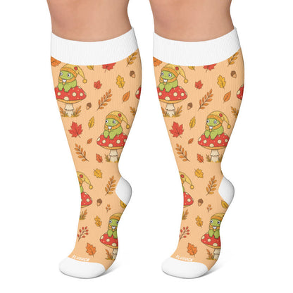 Plusock Plus Size Seasonal Frog Garden Compression Socks - Orange - 4XL - image 5