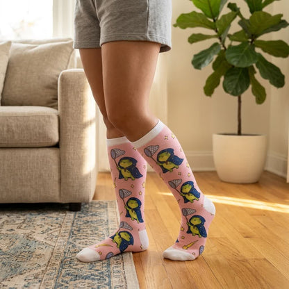 Plusock Plus Size Seasonal Frog Garden Compression Socks - image 2