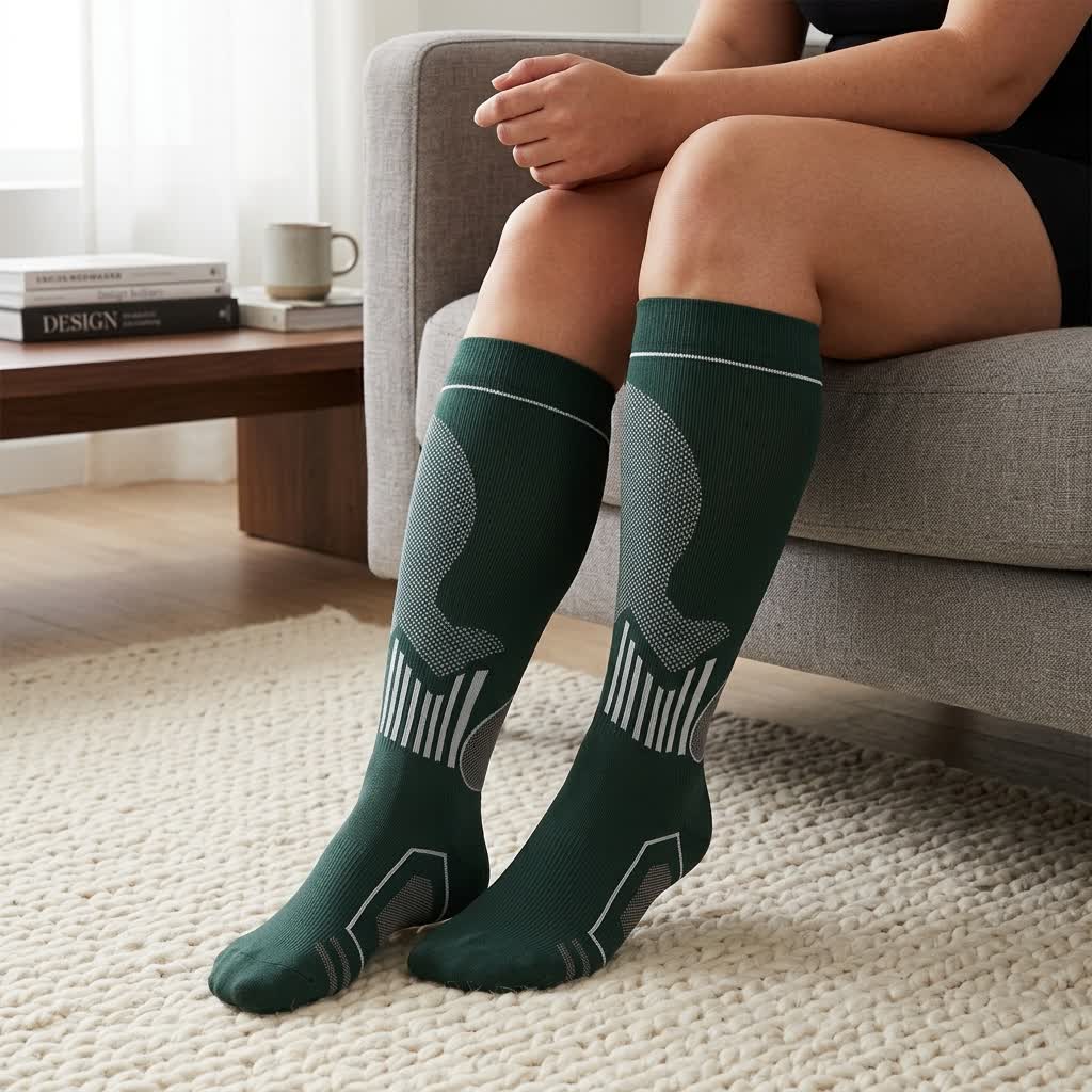 Plusock Plus Size Contrast Sport Compression Socks - image 2