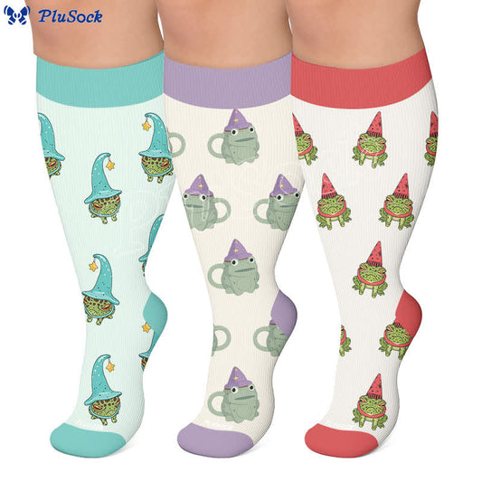 Plusock Plus Size Frog Wizard Compression Socks - image 0