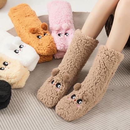 Plusock Cozy Bear Fleece Slipper Socks - image 0