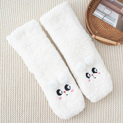 Plusock Cozy Bear Fleece Slipper Socks - White - EU35-40(US2-7) - image 4