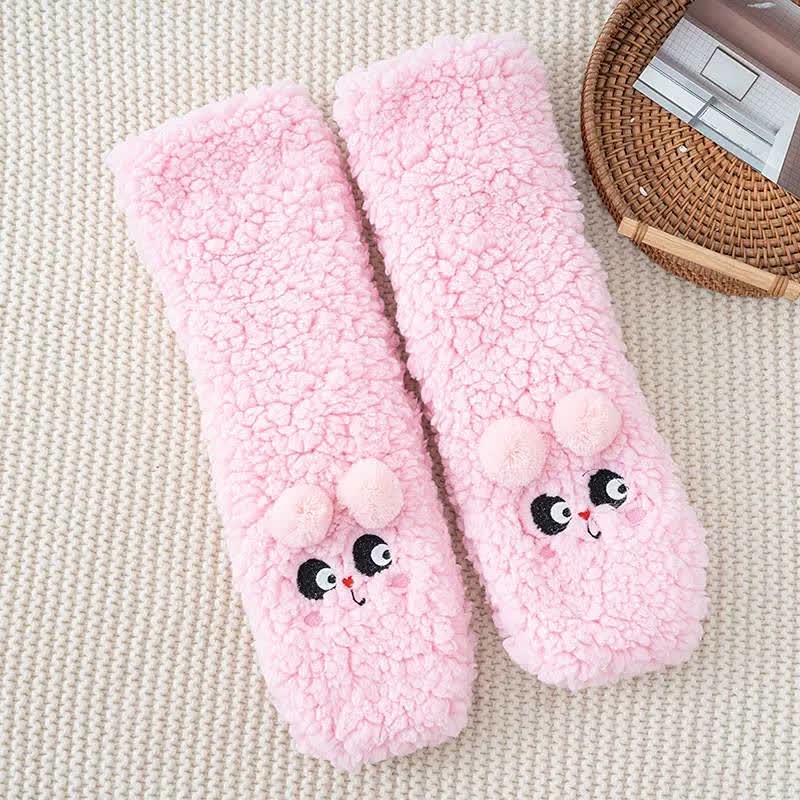 Plusock Cozy Bear Fleece Slipper Socks - LightPink - EU35-40(US2-7) - image 6