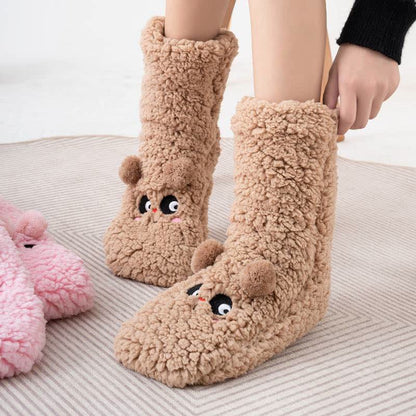 Plusock Cozy Bear Fleece Slipper Socks - Camel - EU35-40(US2-7) - image 2
