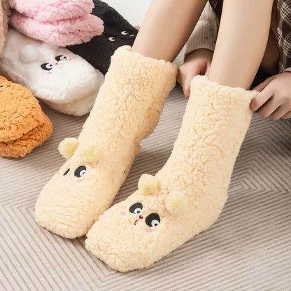 Plusock Cozy Bear Fleece Slipper Socks - Yellow - EU35-40(US2-7) - image 3