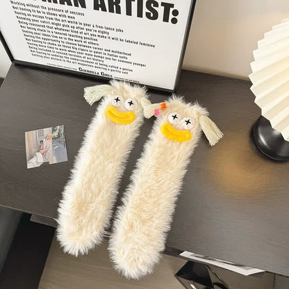 Plusock Kawaii Character Cozy Home Slipper Socks - Beige - EU35-39(US2-6) - image 5