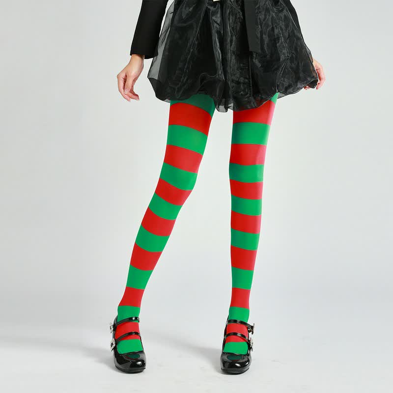 Plusock Halloween Gothic Striped Thigh High Socks (3 Pairs) - D - One Size - image 3