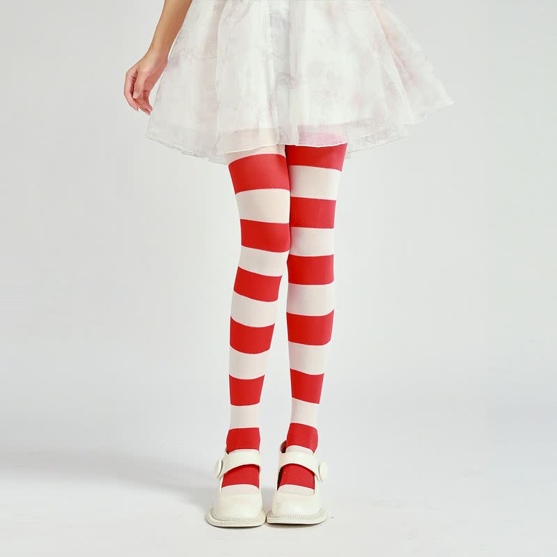 Plusock Halloween Gothic Striped Thigh High Socks (3 Pairs) - B - One Size - image 1