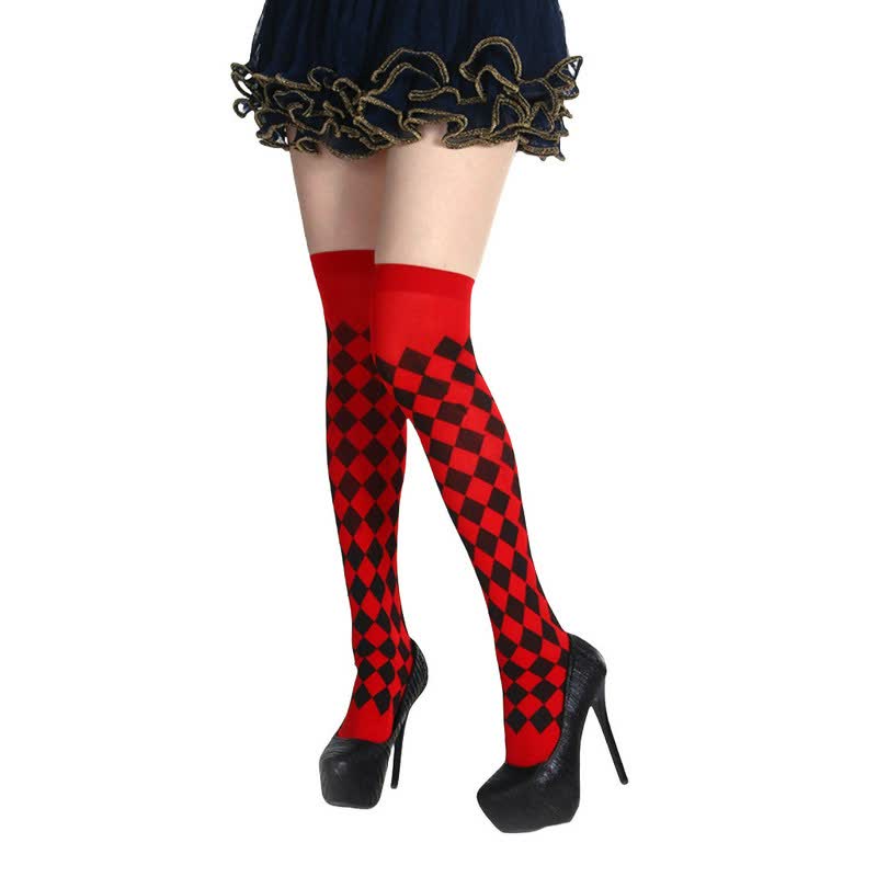 Plusock Halloween Poker Print Thigh High Socks (3 Pairs) - G - One Size - image 6