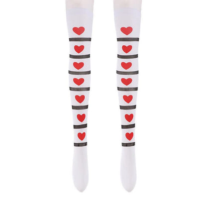 Plusock Halloween Sweetheart Stripe Thigh High Socks (3 Pairs) - A - One Size - image 0