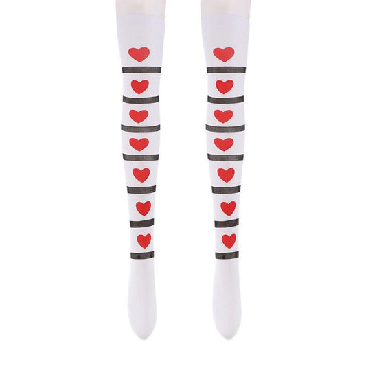 Plusock Halloween Sweetheart Stripe Thigh High Socks (3 Pairs) - A - One Size - image 0
