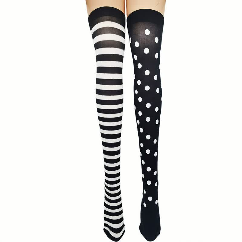 Plusock Halloween Sweetheart Stripe Thigh High Socks (3 Pairs) - D - One Size - image 3