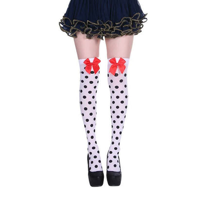 Plusock Haloween Sheer Polka Dot Thigh High Socks (3 Pairs) - D - One Size - image 3