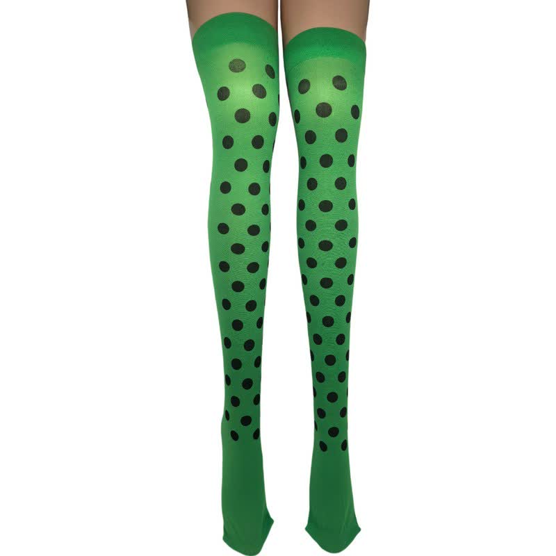 Plusock Haloween Sheer Polka Dot Thigh High Socks (3 Pairs) - E - One Size - image 4