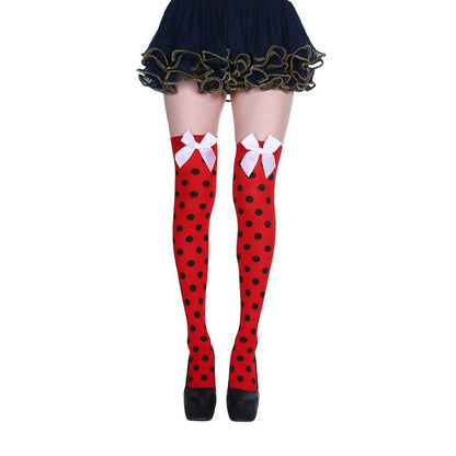 Plusock Haloween Sheer Polka Dot Thigh High Socks (3 Pairs) - C - One Size - image 2