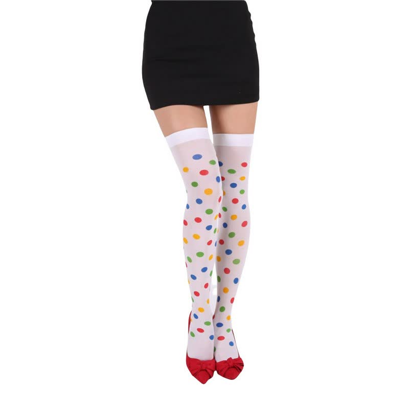 Plusock Haloween Sheer Polka Dot Thigh High Socks (3 Pairs) - F - One Size - image 5