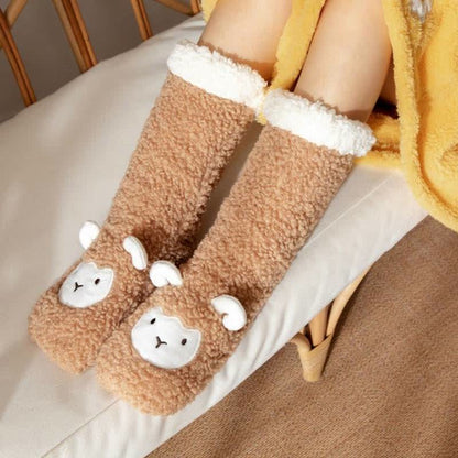 Plusock Cozy Sheep Sherpa Slipper Socks - Coffee - EU35-42(US2-8) - image 2