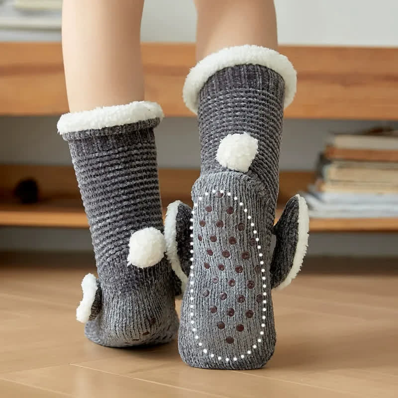 Plusock Bunny Fleece Lined Cozy Home Slipper Socks - image 5