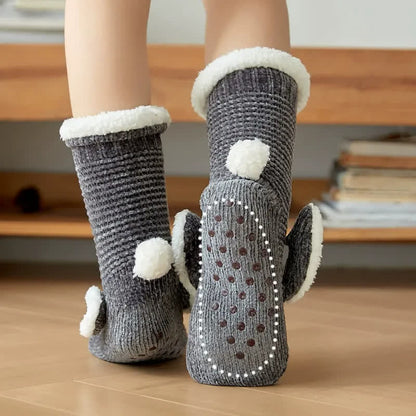 Plusock Bunny Fleece Lined Cozy Home Slipper Socks - image 5