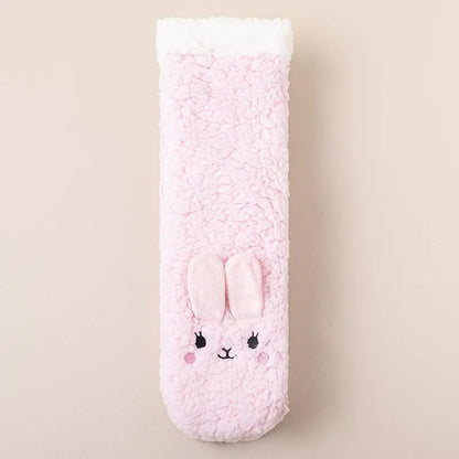 Plusock Cozy Cat Face Plush Home Slipper Socks - Light Pink - EU36-39(US3-5) - image 2
