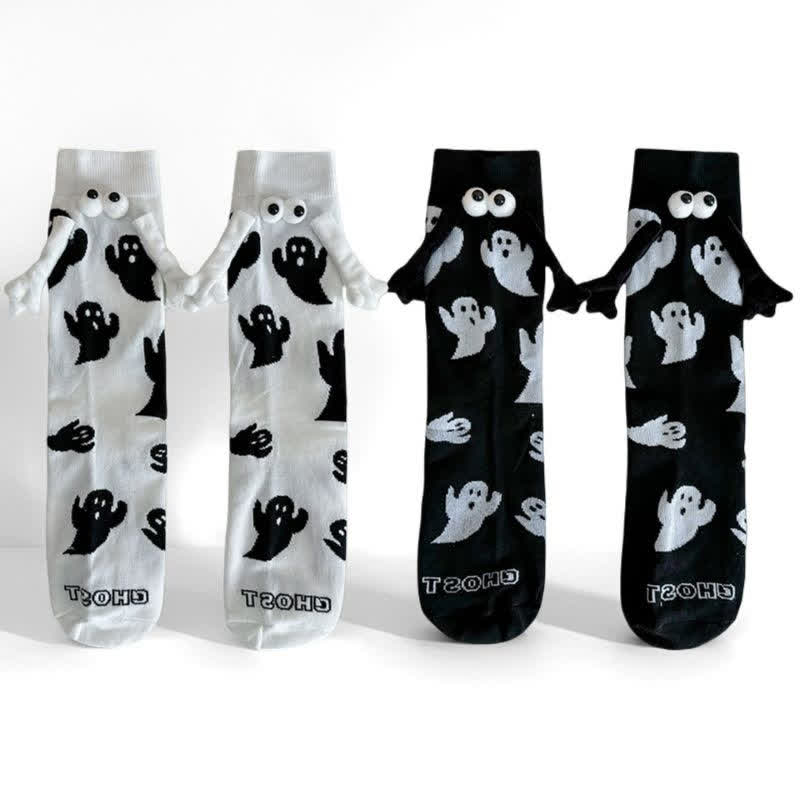 Plusock Halloween Playful Ghost Knit Socks (2 Pairs) - image 0