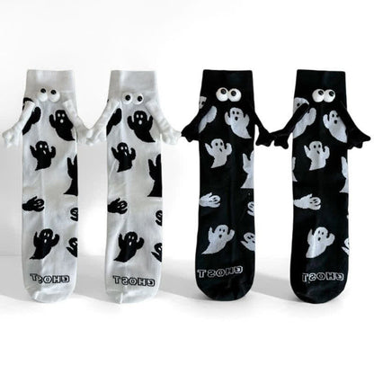 Plusock Halloween Playful Ghost Knit Socks (2 Pairs) - image 0