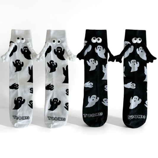Plusock Halloween Playful Ghost Knit Socks (2 Pairs) - image 0