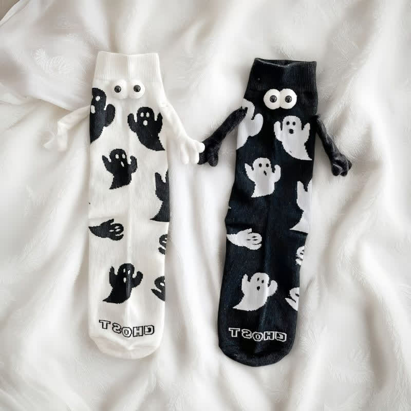Plusock Halloween Playful Ghost Knit Socks (2 Pairs) - image 3