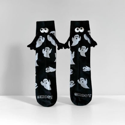 Plusock Halloween Playful Ghost Knit Socks (2 Pairs) - Black - EU Size: 36-43 (US Size: 3-9) - image 2