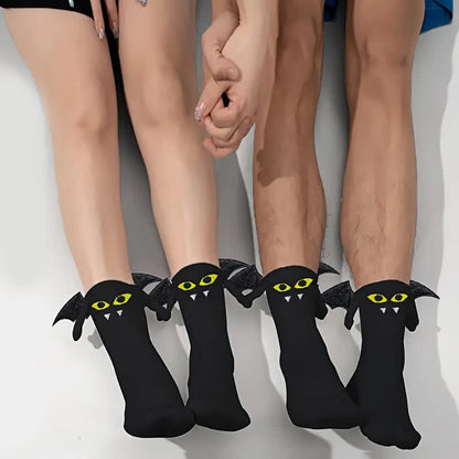 Plusock Halloween Ghost And Bat Socks (2 Pairs) - Black - EU36-43 (US3-9) - image 1