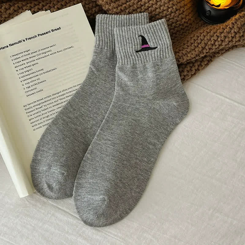 Plusock Halloween Embroidered Quarter Socks (5 Pairs) - LightGrey - EU36-43 (US3-9) - image 4