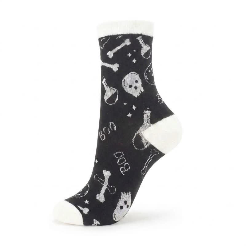 Plusock Halloween Pink Skull Crew Socks (5 Pairs) - D - EU36-43 (US3-9) - image 4