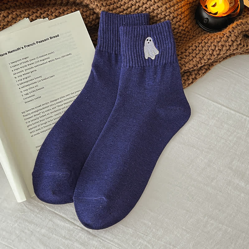 Plusock Halloween Embroidered Quarter Socks (5 Pairs) - Purple - EU36-43 (US3-9) - image 6