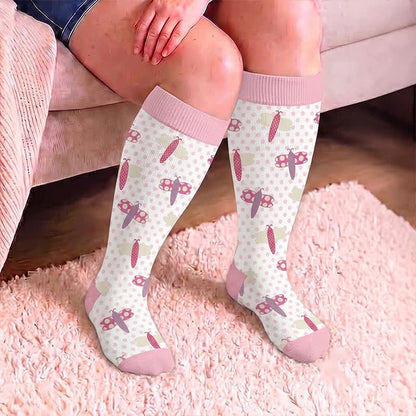 Plusock Plus Size Dragonfly Frog Compression Socks - image 2