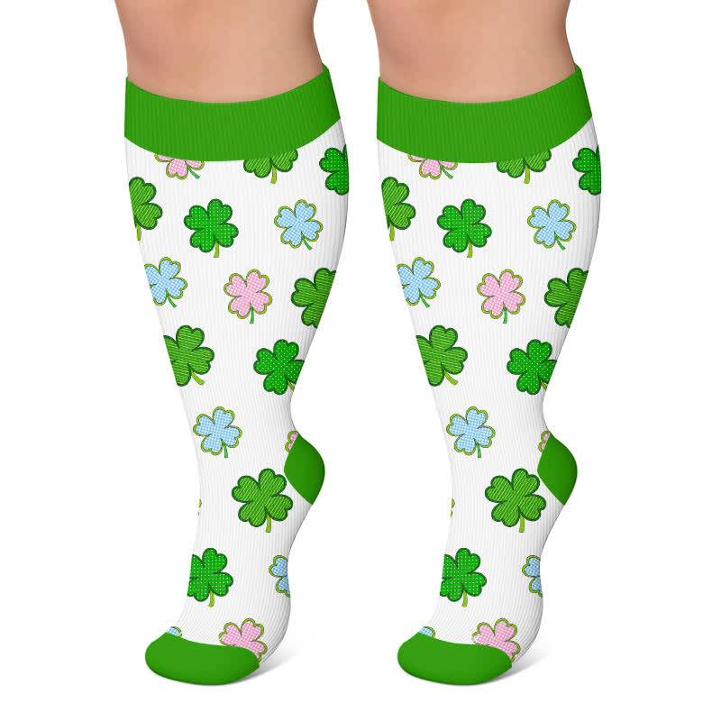 Plusock Plus Size Dragonfly Frog Compression Socks - Green - 4XL - image 6