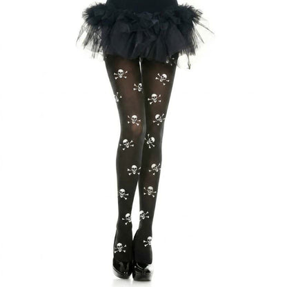 Plusock Gothic Skeleton Print Opaque Tights for Halloween (2 Pairs) - E - EU36-43 (US3-9) - image 5