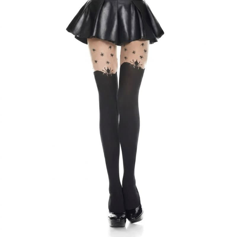 Plusock Gothic Skeleton Print Opaque Tights for Halloween (2 Pairs) - C - EU36-43 (US3-9) - image 3