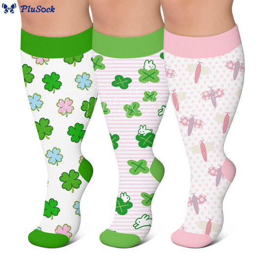 Plusock Plus Size Dragonfly Frog Compression Socks - image 0