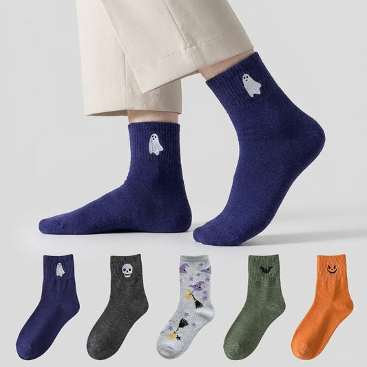 Plusock Halloween Embroidered Quarter Socks (5 Pairs) - image 0