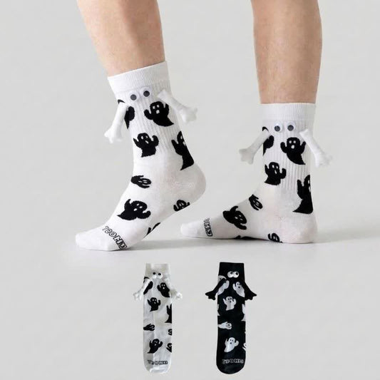 Plusock Halloween Playful Ghost Knit Socks (2 Pairs) - image 0