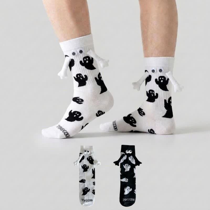 Plusock Halloween Playful Ghost Knit Socks (2 Pairs) - image 0