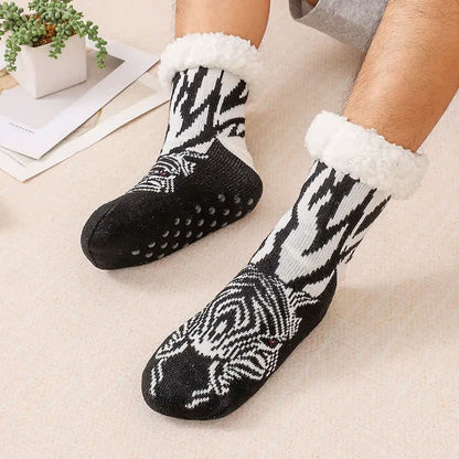 Plusock Cozy Animal Fleece Lined Knit Slipper Socks(2 Pairs) - Black - EU37-44(US4-10) - image 6
