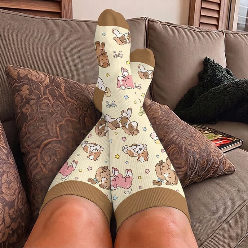 Plusock Plus Size Animal Floral Compression Socks - image 3