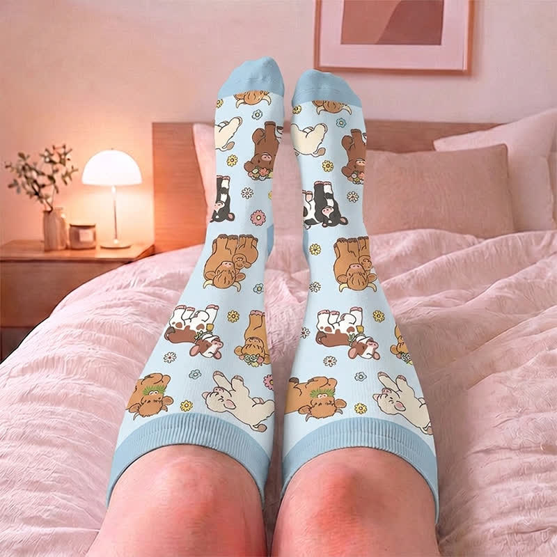 Plusock Plus Size Animal Floral Compression Socks - image 2