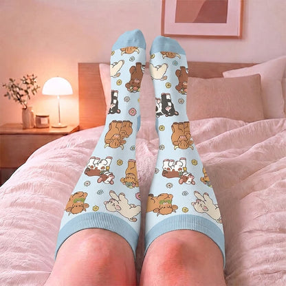 Plusock Plus Size Animal Floral Compression Socks - image 2