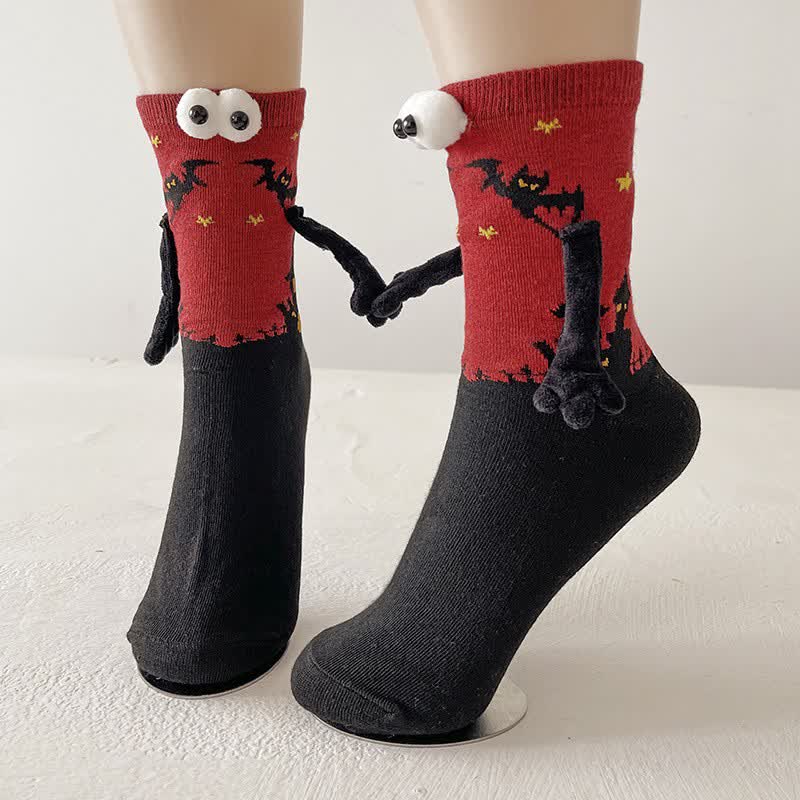 Plusock Spooky 3D Eye Halloween Quarter Socks (4 Pairs) - B - EU36-43 (US3-9) - image 2