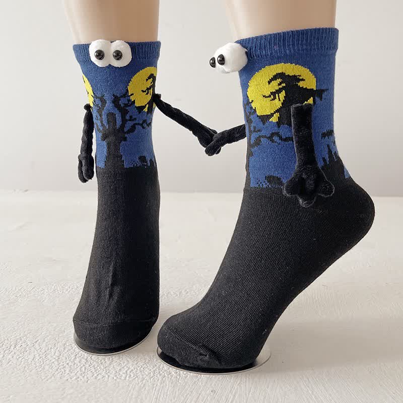 Plusock Spooky 3D Eye Halloween Quarter Socks (4 Pairs) - A - EU36-43 (US3-9) - image 1