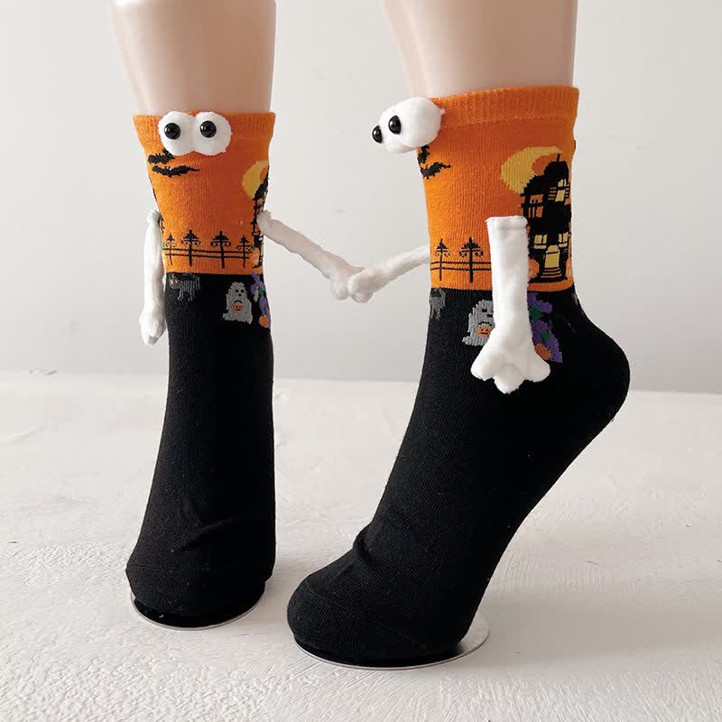 Plusock Spooky 3D Eye Halloween Quarter Socks (4 Pairs) - E - EU36-43 (US3-9) - image 5